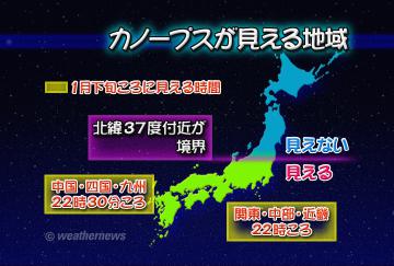 カノープスが見える地域