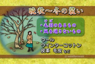 晩秋から冬の装い
