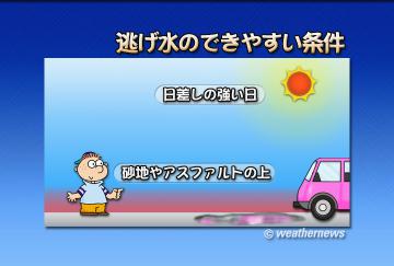 逃げ水のできやすい条件